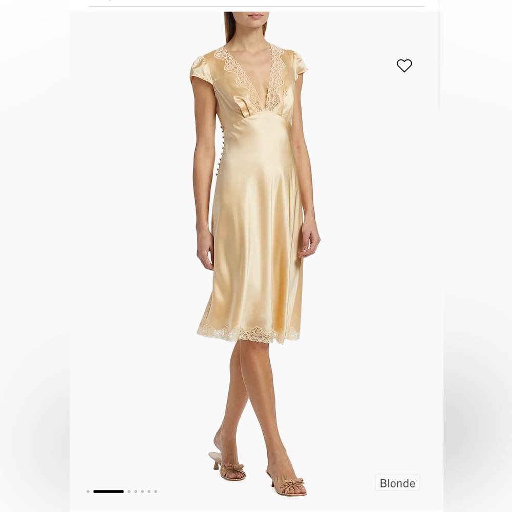 Reformation NWT Florence Silk Dress in Blonde - size 4 - Picture 7 of 7
